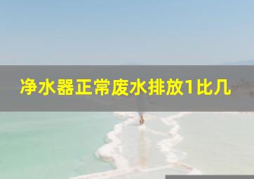 净水器正常废水排放1比几