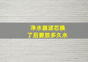 净水器滤芯换了后要放多久水