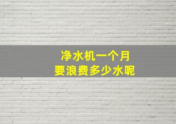 净水机一个月要浪费多少水呢