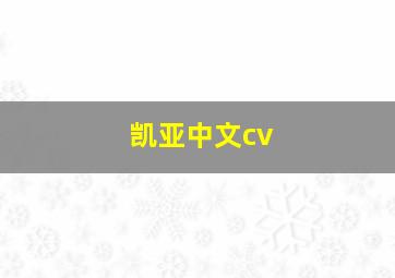 凯亚中文cv