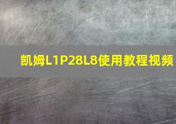 凯姆L1P28L8使用教程视频