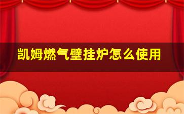 凯姆燃气壁挂炉怎么使用