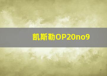 凯斯勒OP20no9