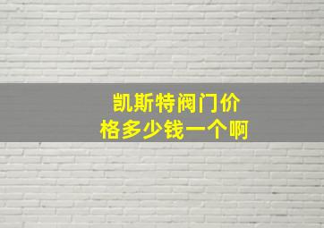 凯斯特阀门价格多少钱一个啊