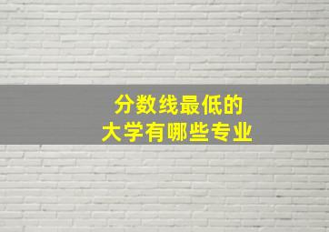 分数线最低的大学有哪些专业