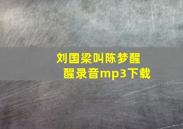 刘国梁叫陈梦醒醒录音mp3下载