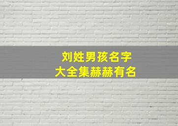 刘姓男孩名字大全集赫赫有名