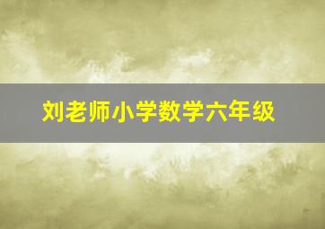 刘老师小学数学六年级