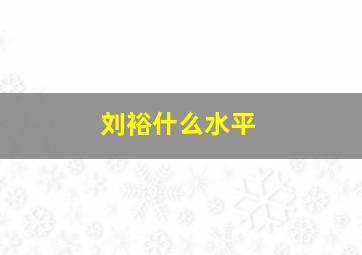 刘裕什么水平