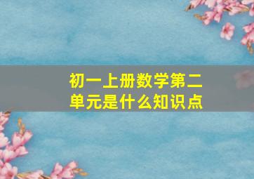 初一上册数学第二单元是什么知识点