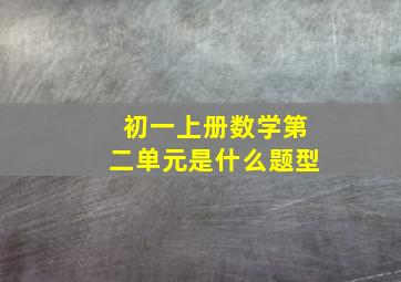 初一上册数学第二单元是什么题型