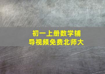 初一上册数学辅导视频免费北师大