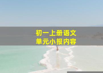 初一上册语文单元小报内容