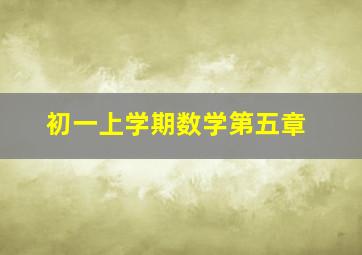 初一上学期数学第五章