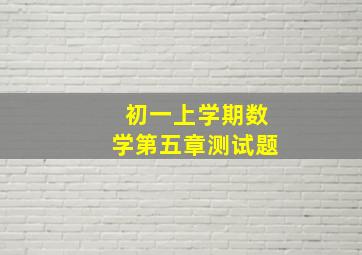 初一上学期数学第五章测试题