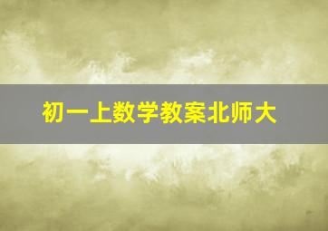 初一上数学教案北师大