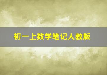 初一上数学笔记人教版