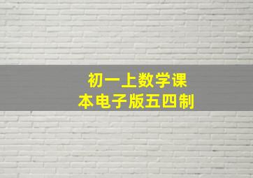 初一上数学课本电子版五四制