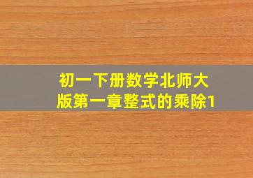 初一下册数学北师大版第一章整式的乘除1