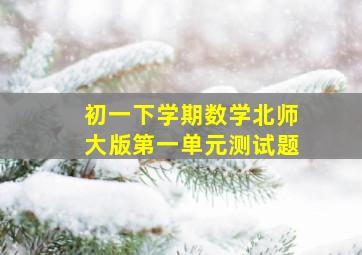 初一下学期数学北师大版第一单元测试题