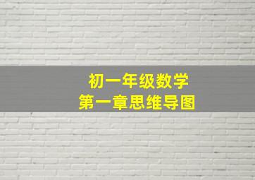 初一年级数学第一章思维导图