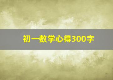 初一数学心得300字