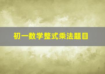 初一数学整式乘法题目