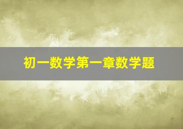 初一数学第一章数学题