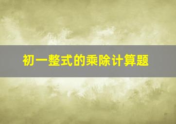 初一整式的乘除计算题