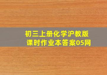 初三上册化学沪教版课时作业本答案05网