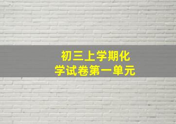 初三上学期化学试卷第一单元