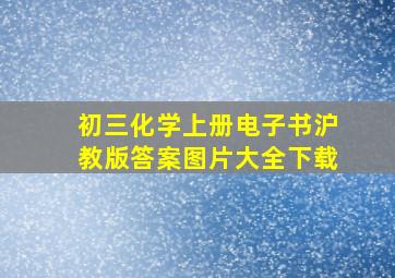 初三化学上册电子书沪教版答案图片大全下载