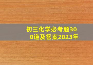 初三化学必考题300道及答案2023年