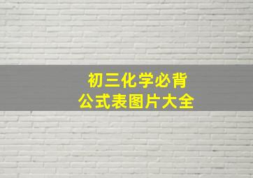 初三化学必背公式表图片大全