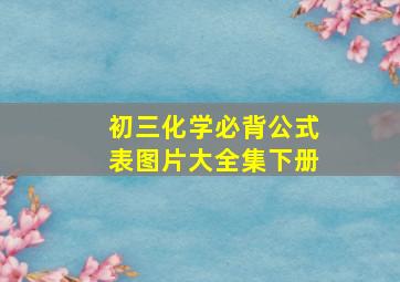 初三化学必背公式表图片大全集下册