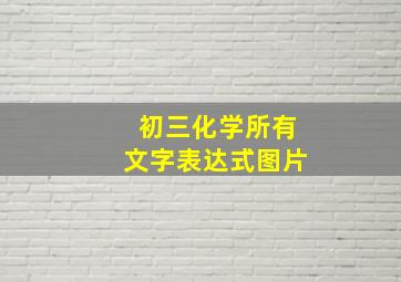 初三化学所有文字表达式图片