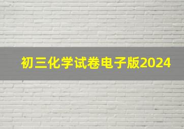 初三化学试卷电子版2024