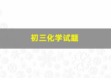 初三化学试题