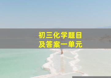 初三化学题目及答案一单元