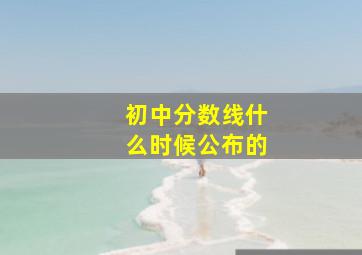 初中分数线什么时候公布的