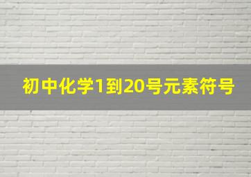 初中化学1到20号元素符号