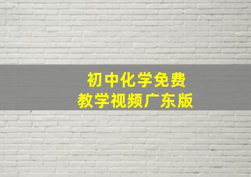 初中化学免费教学视频广东版