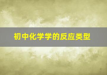 初中化学学的反应类型