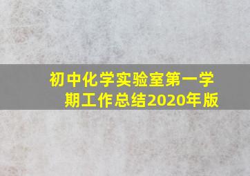 初中化学实验室第一学期工作总结2020年版