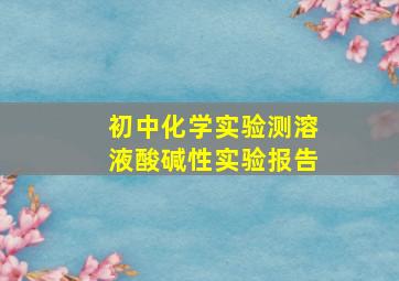 初中化学实验测溶液酸碱性实验报告