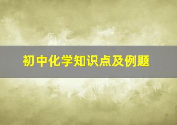 初中化学知识点及例题