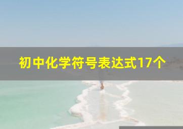 初中化学符号表达式17个