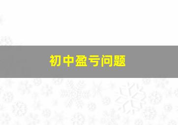 初中盈亏问题