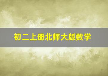 初二上册北师大版数学