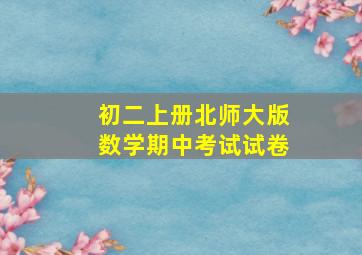 初二上册北师大版数学期中考试试卷